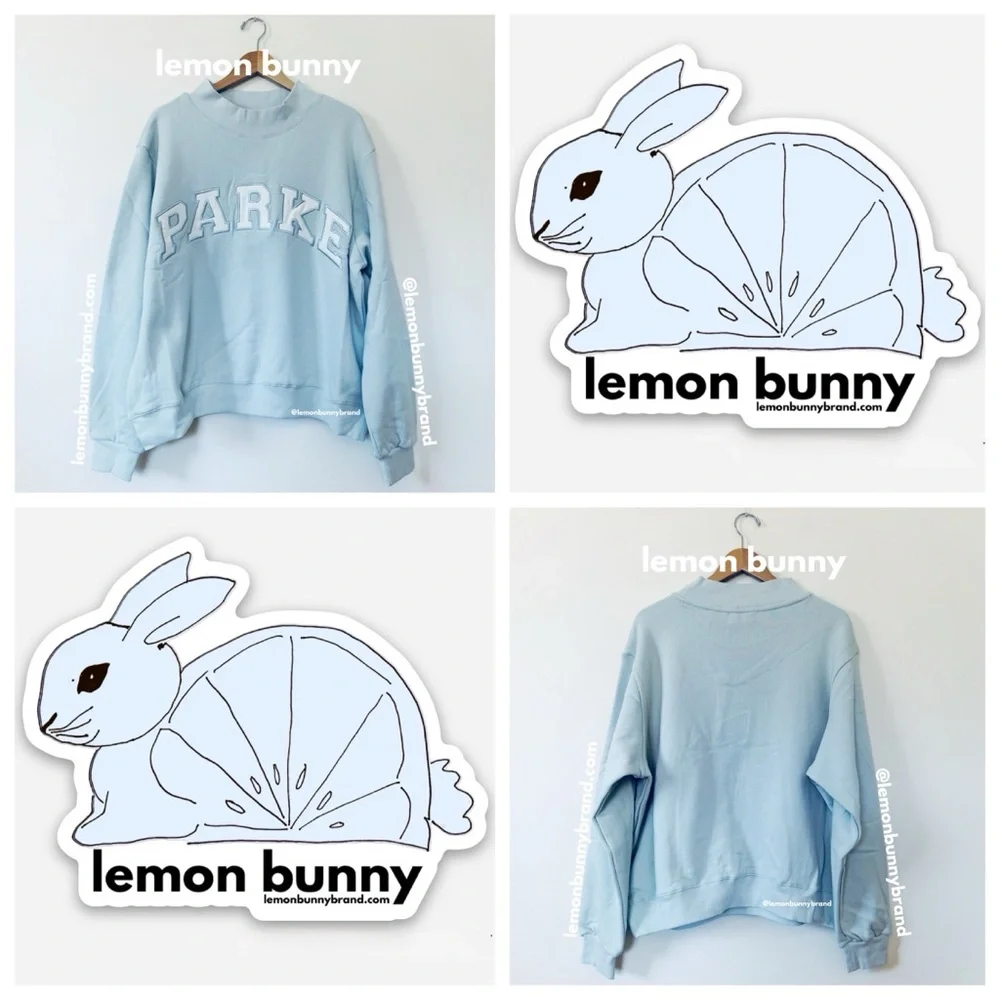 PARKE Heritage Bridal Varsity Mockneck Something Blue + White Size L/XL New NWT - Picture 14 of 14